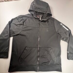 Spyder Active Full Zip Hoodie Jacket Fleece Lined Softshell Black Mens Large